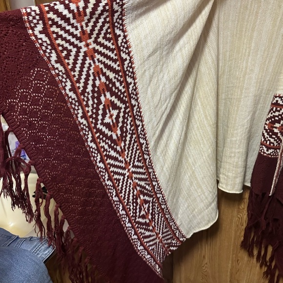 AlmostFamous XL Women's Cardigan OpenFrontShawlPonchoKnitStriped‎ - Picture 4 of 6